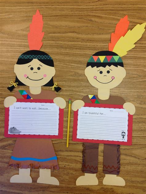 Fall / Thanksgiving Indian boy and Indian girl craft. Primary/elementary school. | Thanksgiving ...