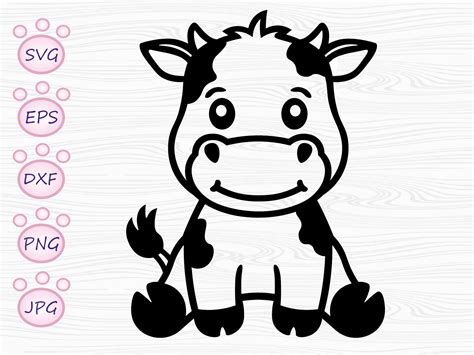 Baby Cow Svg - Etsy