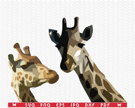 SVG Giraffes, Colored Silhouette, digital clipart By DesignStudioRM ...