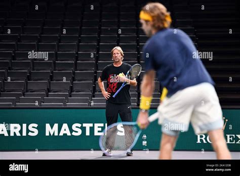 Fernando Vicente coach of Andrey Rublev of Russia during the Rolex ...