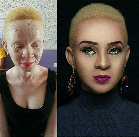 Actor Mike Godson Reacts To Amazing Makeup Transformation Of An Albino Lady - Celebrities - Nigeria