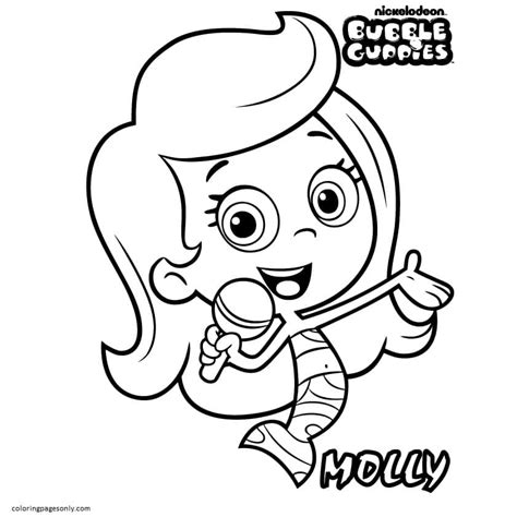 Molly Bubble Guppies Coloring Page - Free Printable Coloring Pages