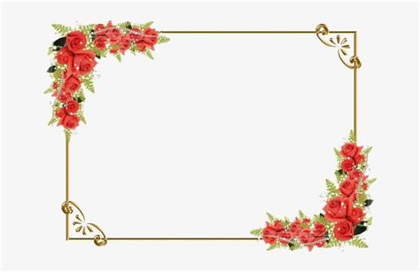 Red Floral Border Png Image Background - Borders Red Flower Frame Png, transparent png | Flower ...