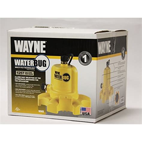 WAYNE WWB WaterBUG Submersible Pump with Multi-Flo Technology