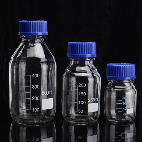 Other Business, Farming & Industry - 100/250/500mL Borosilicate Glass Clear Reagent Bottle Blue ...