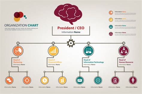 Premium Vector | Modern organization chart in vector style | Organization chart, Organizational ...