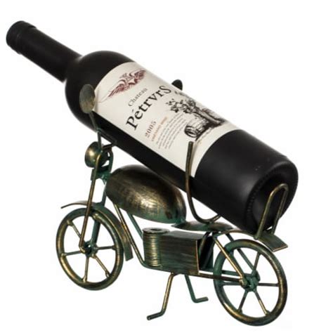 Metal Figurine Motorcycle Shaped Vintage Wine Single Bottle Holder Stand Rack, 1 unit - QFC