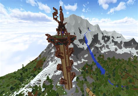 A Sheikah Tower from zelda botw I built with the Quark mod : r/Minecraft