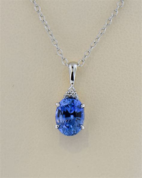 Dainty White Gold Pendant with Ceylon Blue Sapphire & Diamonds | Exquisite Jewelry for Every ...