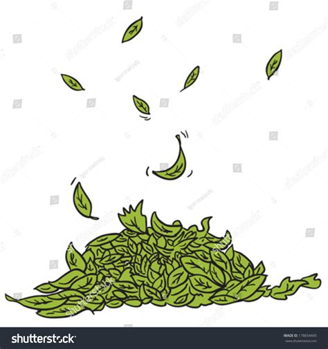 Pile Of Leaves Cartoon Stock Vector Illustration 178654445 : Shutterstock