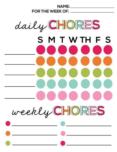 Mrs This And That Free Chore Chart Printable Chore Chart Kids Images ...