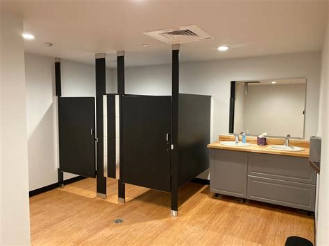 solid plastic toilet partitions black 2 - Partition King