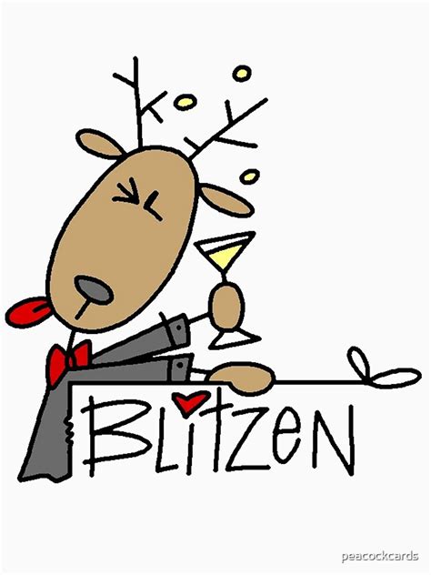 "Blitzen Reindeer Christmas Holiday" T-shirt for Sale by peacockcards | Redbubble | blitzen t ...