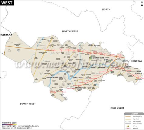 West Delhi District Map