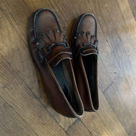 Brown leather tassel loafers. Very well made true... - Depop