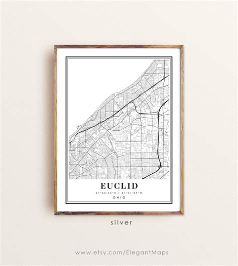 Euclid Ohio Map Euclid OH Map Euclid City Map Euclid Print - Etsy