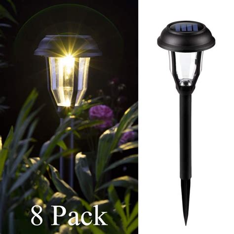 GIGALUMI Solar Pathway Lights Outdoor, 8 Pack Wireless LED Solar Garden Lights Recommended ...