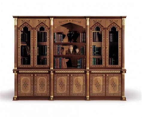 Six doors bookcase of solid wood, Elledue - Luxury furniture MR