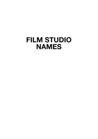 FILM STUDIO NAMES by L.Kröeff - Issuu