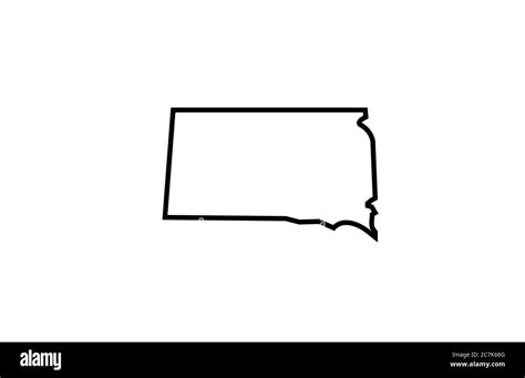 South Dakota map outline state vector illustration Stock Vector Image ...