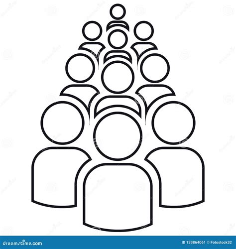 Group of Outlines of Ten People Stock Illustration - Illustration of crowd, contour: 133864061