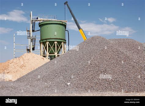 An industrial diamond mining plant is under construction with a lot of unfinished work Stock ...