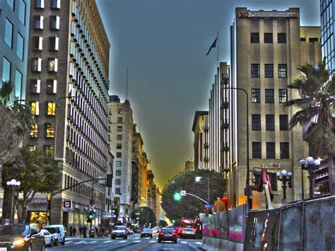 Downtown Los Angeles At Dusk Free Stock Photo - Public Domain Pictures