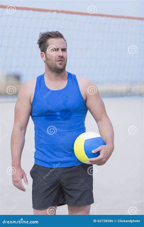 Beach Volleyball Male Player Stock Photo - Image of play, beach: 62728586