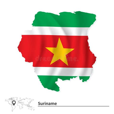 Suriname Flag And Map - Republic Of Suriname Stock Vector - Illustration of sign, paramaribo ...