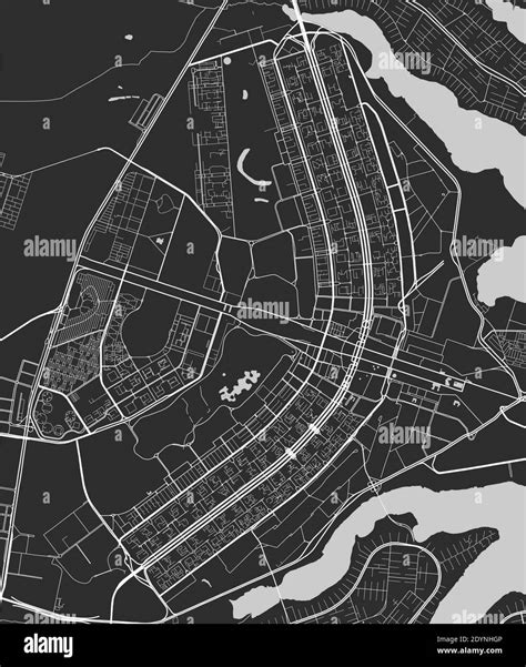 Urban city map of Brasilia. Vector illustration, Brasilia map grayscale ...