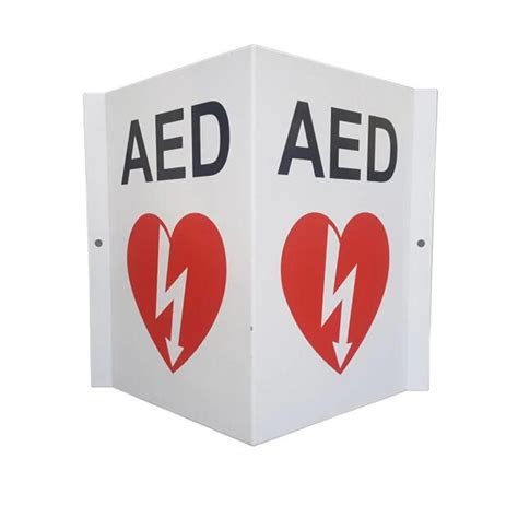 Durable Plastic / Metal AED Wall Sign With Excellent Anti Fading Ability