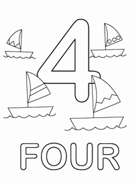 Number 4 Printable Coloring Pages - Printable Color