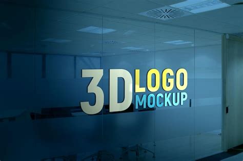 Premium PSD | 3dd logo mockup psd