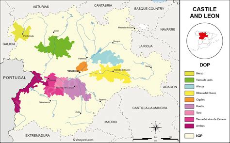 Wine map Ribera del Duero Rueda Toro Map Of Spain, Wine Map, Ribera ...