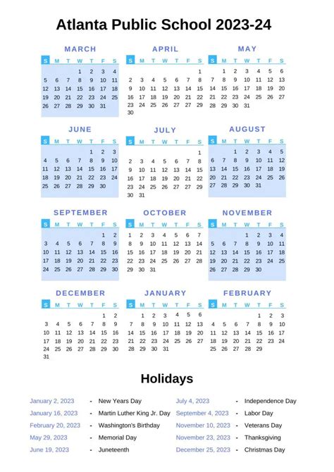 Atlanta Public Schools Calendar With Holidays 2022-2022