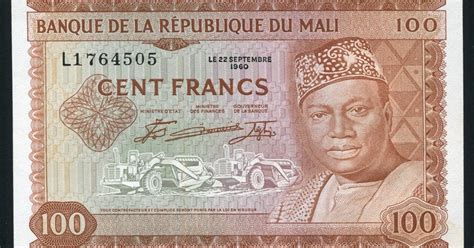 Mali currency 100 Francs banknote of 1960 Modibo Keïta|World Banknotes & Coins Pictures | Old ...