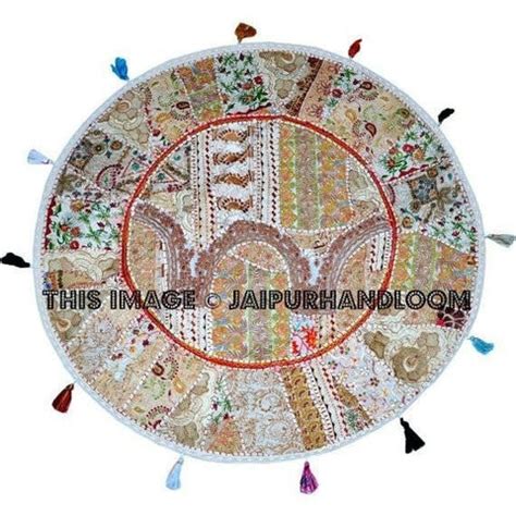 17 inch Bohemain Round Floor pillows | Indian floor cushion seating