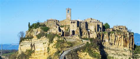 Civita di Bagnoregio view from the bridge letterbox Stock Photo | Adobe ...