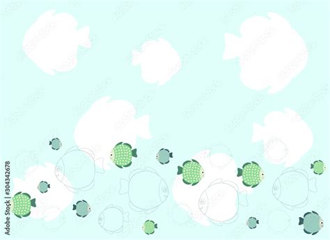 sea background with cartoon fishes, vector illustration Stock Vector ...