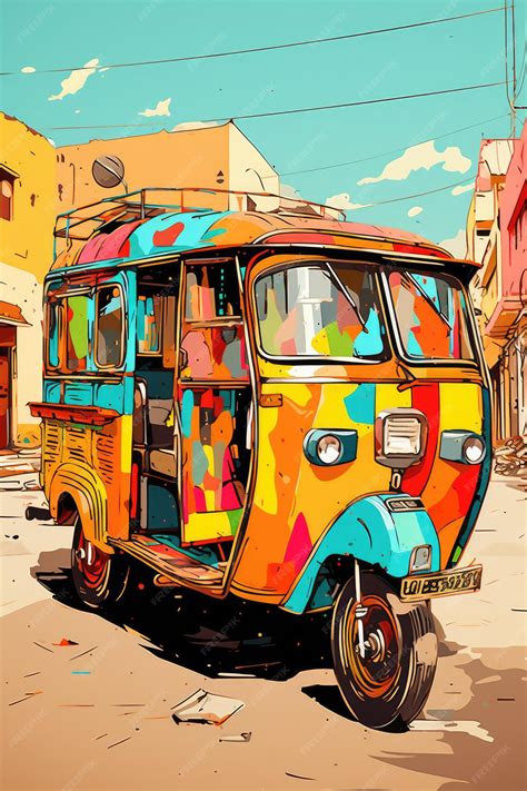 Premium Photo | Traditional rickshaw of India and Pakistan with truck art