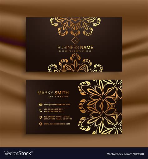 Premium luxury business card design with golden Vector Image