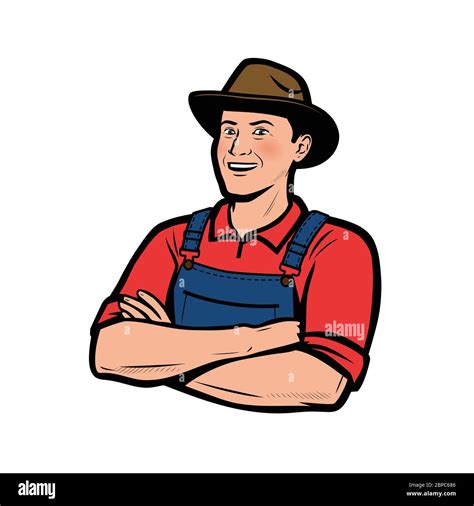 Happy farmer logo. Farming, agriculture vector illustration Stock Vector Image & Art - Alamy