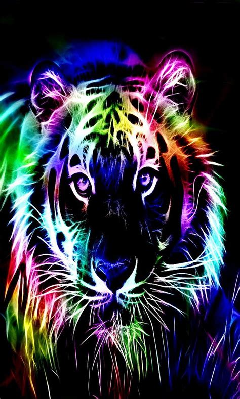 Rainbow Tiger, color, rainbow, tiger, wild, HD phone wallpaper | Peakpx