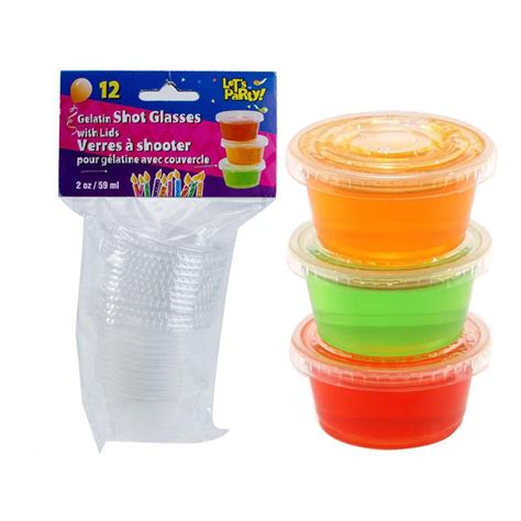 Clear Plastic Gelatin Jello Shot Cups with Lids, 2oz, 12Pcs | Walmart Canada