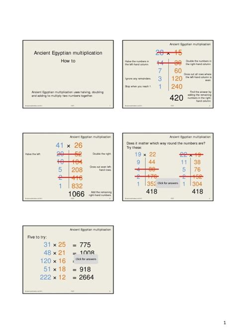 Ancient Egyptian multiplication | KS3-4 maths | Teachit