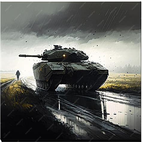 Premium AI Image | A painting of a tank with a person on it