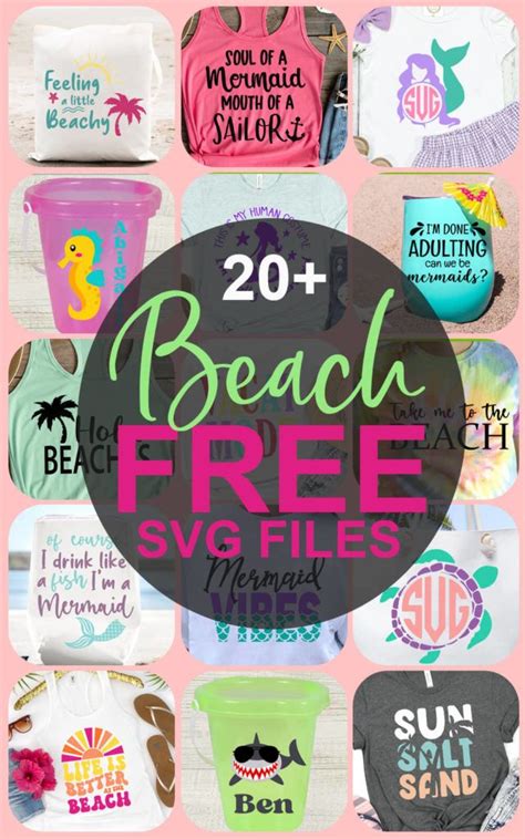 Cricut Beach Ideas with 20+ Free Beach SVG Files | Cricut, Free svg, Free beach