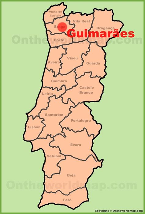 Guimarães location on the Portugal Map - Ontheworldmap.com