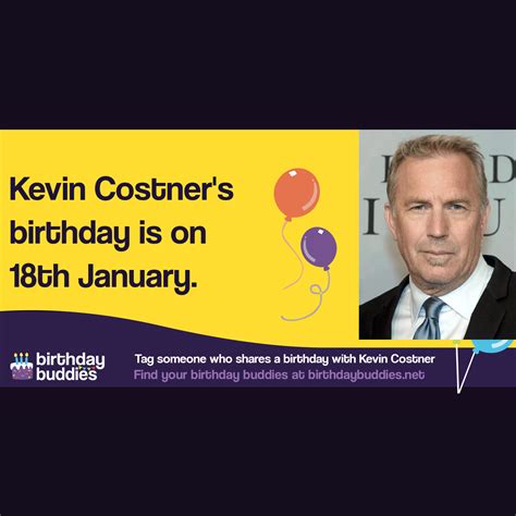 Kevin Costner's birthday is 18th January 1955