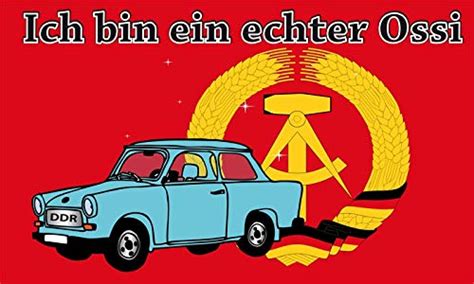 Fahne Flagge Ich bin ein echter Ossi - DDR Trabi 90x150 cm Hissfahne mit Ösen Fahnen : Amazon.de ...